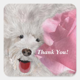 Adesivo Quadrado Caninos e Rosas