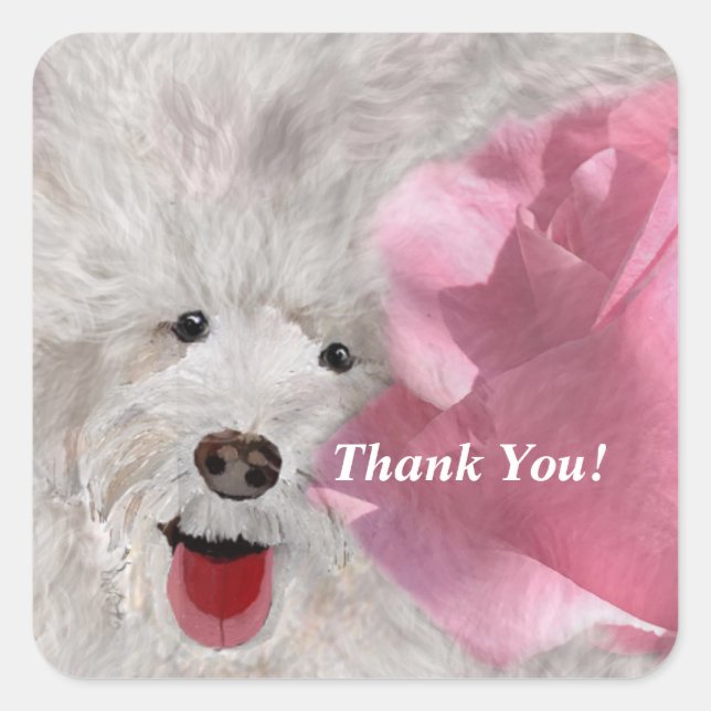 Adesivo Quadrado Caninos e Rosas (Frente)