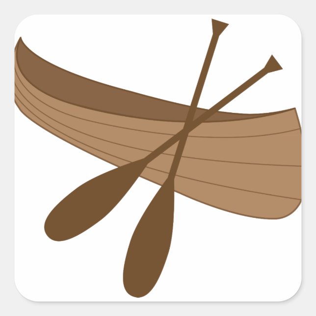 Adesivo Quadrado Canoagem & Paddles (Frente)