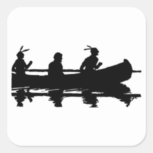 Adesivo Quadrado Canoe Silhouette
