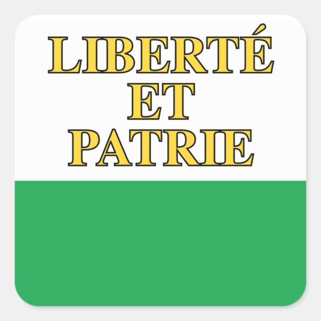 Adesivo Quadrado Cantão de Vaud, Suiça (Frente)