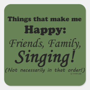 Adesivo Quadrado Cantar Me Faz Feliz