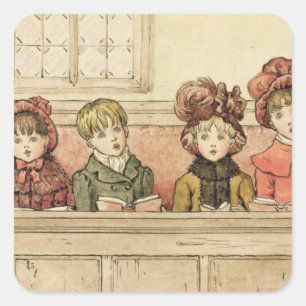 Adesivo Quadrado Cantar na igreja (w/c no papel)