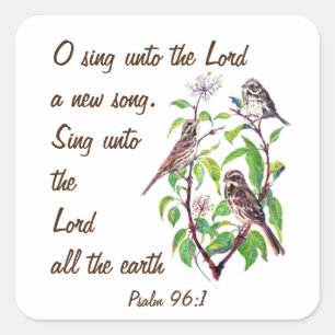 Adesivo Quadrado Cante uma canção nova ao senhor, à escritura & 