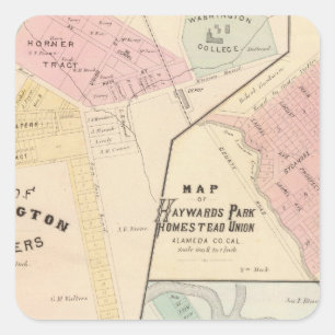 Adesivo Quadrado Cantos da lavagem, parque de Haywards, Niles,