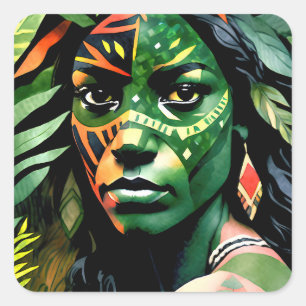 Adesivo Quadrado canvas Da Selva De Arayúna - Mulheres Na Amazônia