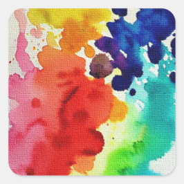 Adesivo Quadrado Canvas de Aquarela