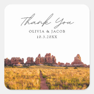 Adesivo Quadrado Canyonlands Casamento Foto Cênica Obrigado
