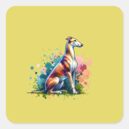 Adesivo Quadrado Cão Azawakh