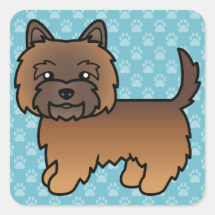 Adesivo Quadrado Cão Cartoon De Cartoon De Cartoon Red Brindle Cair