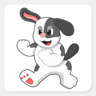 Adesivo Quadrado Cão como Combatente