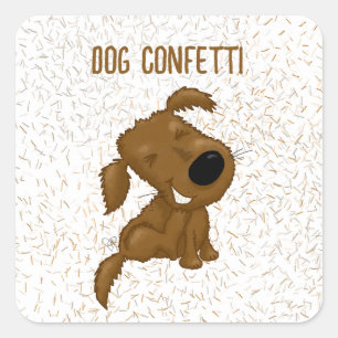 Adesivo Quadrado Cão Confetti Shedch Cão