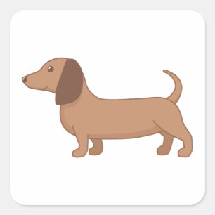 Adesivo Quadrado Cão de salsicha do Wiener do Dachshund