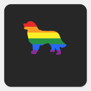 Adesivo Quadrado Cão do orgulho gay do cão de montanha de Bernese