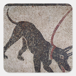 Adesivo Quadrado Cão em uma trela, de Pompeii