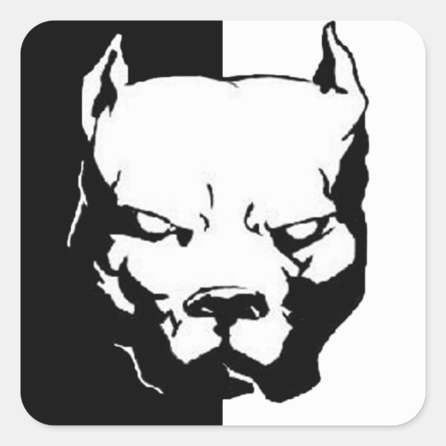 Adesivo Quadrado Cão Pitbull (Frente)