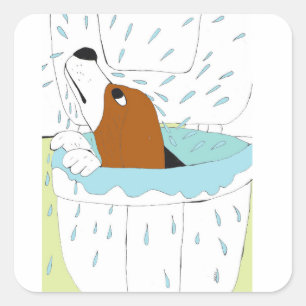 Adesivo Quadrado cão-sanita