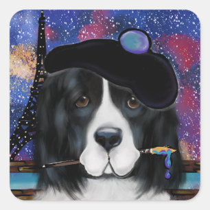 Adesivo Quadrado Cão Terra-Nova