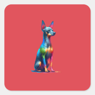 Adesivo Quadrado Cão Xoloitzcuintli