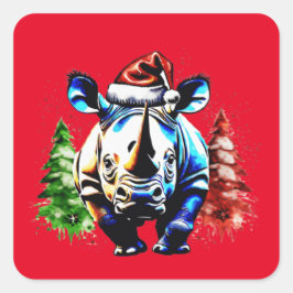 Adesivo Quadrado Cãozinho bonitinho de Natal