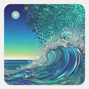 Adesivo Quadrado Capa de proteção do Surf surreal