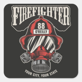 Adesivo Quadrado Capacete de Bombeiros Personalizado