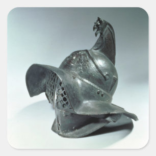 Adesivo Quadrado Capacete de bronze do gladiador de Thracian,