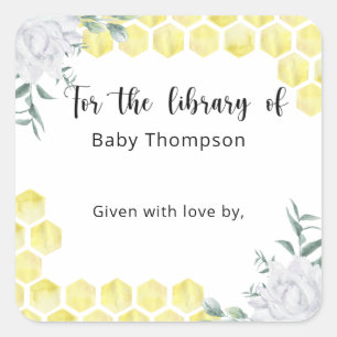 Adesivo Quadrado Capas de mel - para a biblioteca de