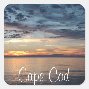 Adesivo Quadrado Cape Cod Sunset Beach e oceano Photo Sticker