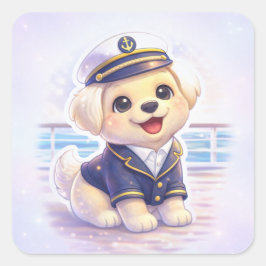Adesivo Quadrado Capitão Cachorrinho Fofo
