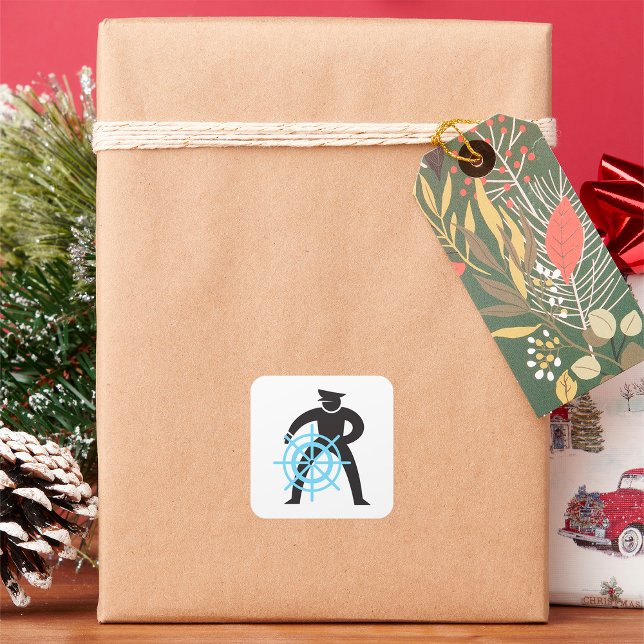 Adesivo Quadrado Capitão De Navios À Mão (Criador carregado)