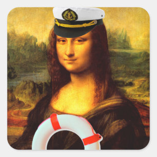 Adesivo Quadrado Capitão do mar Mona Lisa