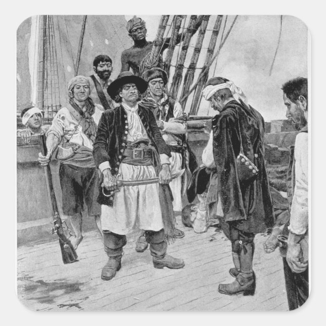 Adesivo Quadrado Capitão Tongrelow pegou a maior ilustração (Frente)