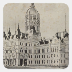 Adesivo Quadrado Capitólio do estado, Hartford