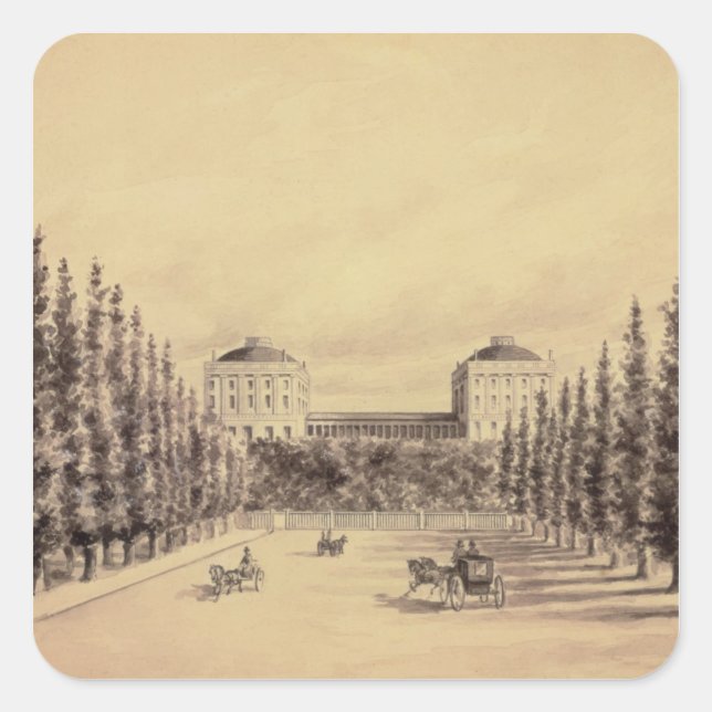 Adesivo Quadrado Capitólio dos Estados Unidos da Pensilvânia Avenue (Frente)