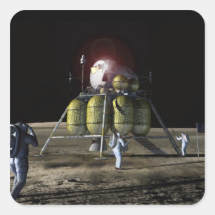 Adesivo Quadrado Capitulação do artista de uma nave espacial nova