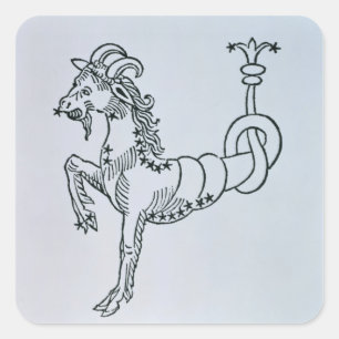 Adesivo Quadrado Capricórnio (a cabra) uma ilustração 'do ponto