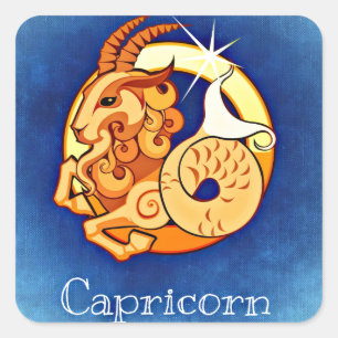 Adesivo Quadrado Capricórnio, Capricorno