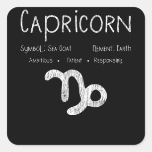 Adesivo Quadrado Capricórnio Horoscope - Sinal de Estrela - Astrolo