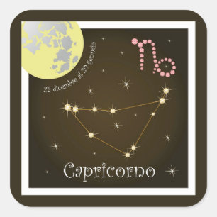 Adesivo Quadrado Capricorno 22 al dicembre de 20 autocolantes