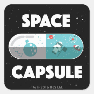 Adesivo Quadrado Cápsula de espaço