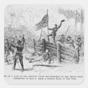 Adesivo Quadrado Captação de uma parte da união ardente