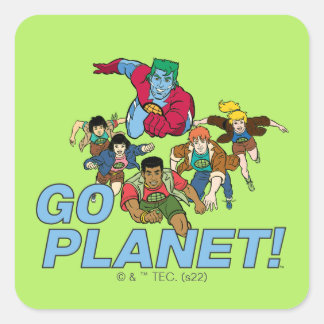 Adesivo Quadrado Captain Planet and the Planeteers - Go Planet!