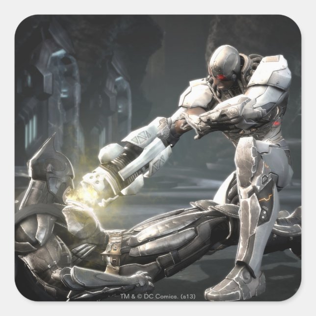 Adesivo Quadrado Captura de tela: Batman vs Cyborg (Frente)