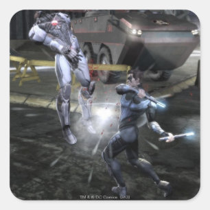 Adesivo Quadrado Captura de tela: Cyborg vs Nightwing 3