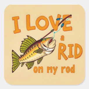 Adesivo Quadrado Captura do dia: Um Tomada Humorosa na Pesca