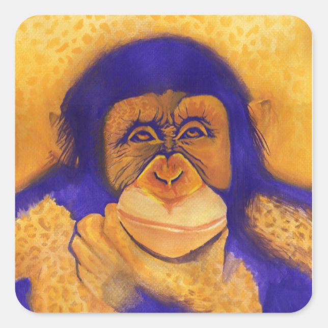 Adesivo Quadrado Caput Mortuum CHEETAH CHIMP STICKER (Frente)