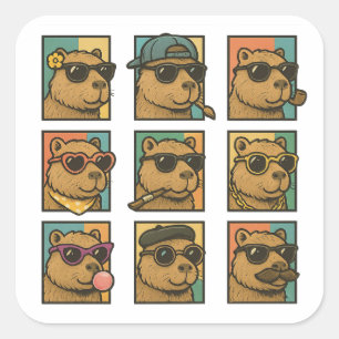 Adesivo Quadrado Capybara Calm Crew
