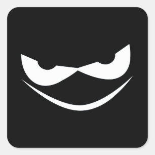 Adesivo Quadrado Cara assustadora de Pumpkins