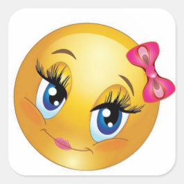 Adesivo Quadrado Cara bonito com arco